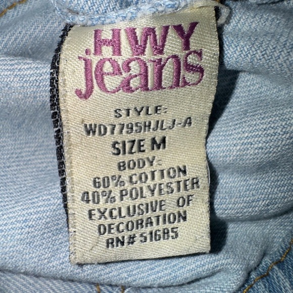 Highway Jeans Jacket Women’s Med Blue Cotton Blend Short Coastal Cowgirl.  GUC - Picture 5 of 9
